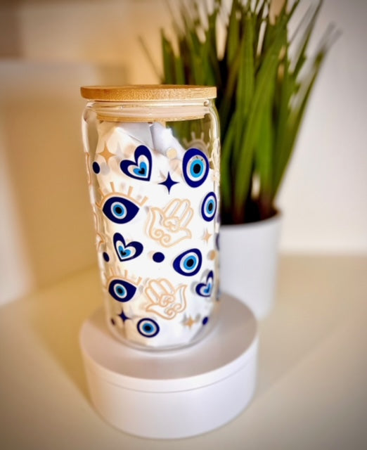 Evil Eye 16oz Glass Libbey Can