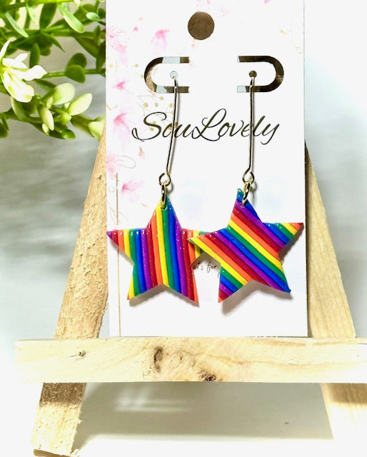 Pride Star Long Dangle Earrings