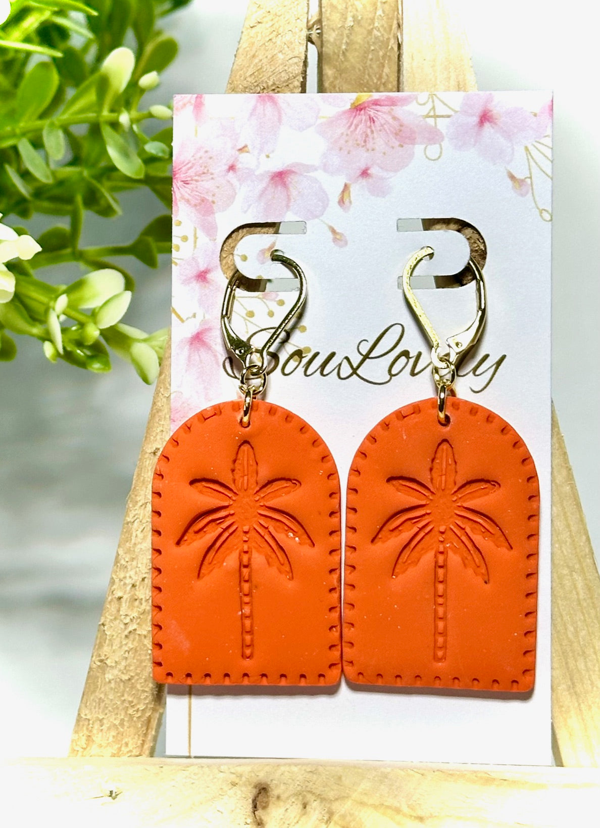 Palm Tree Tag Earrings