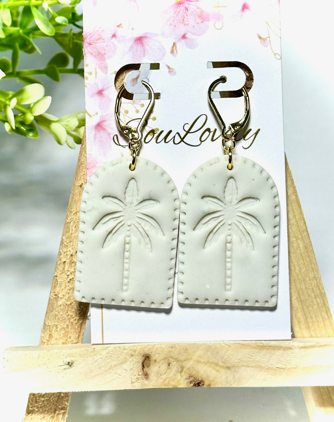 Palm Tree Tag Earrings