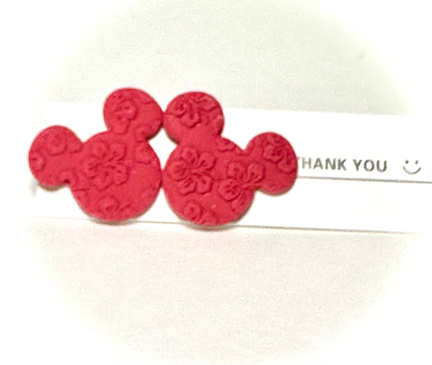Aloha-themed Mouse Head Stud Earrings