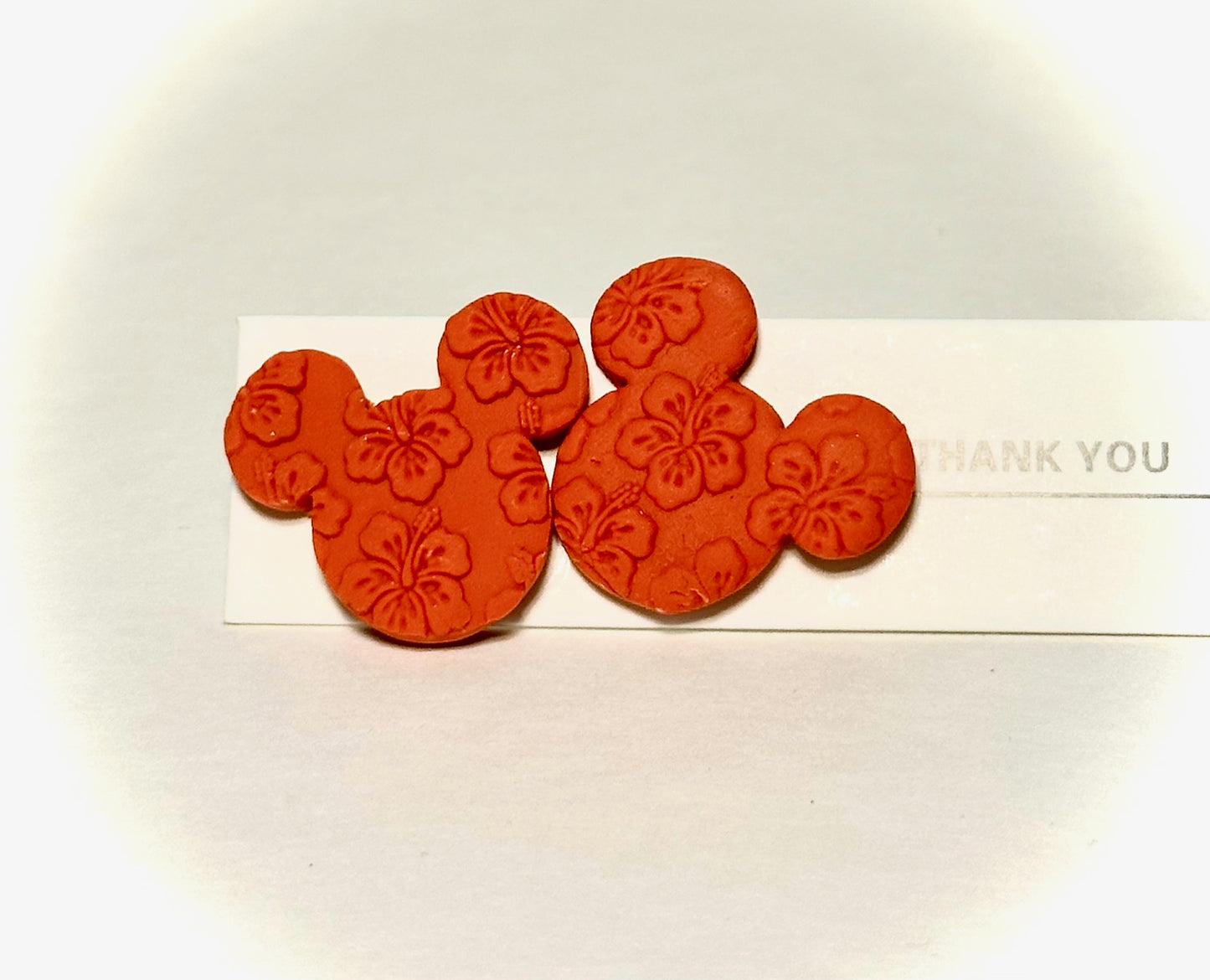 Aloha-themed Mouse Head Stud Earrings
