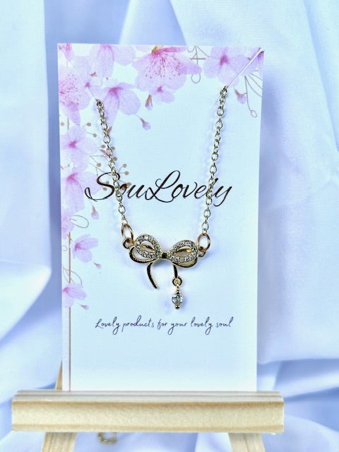 Gold Filled Double Bow Necklace