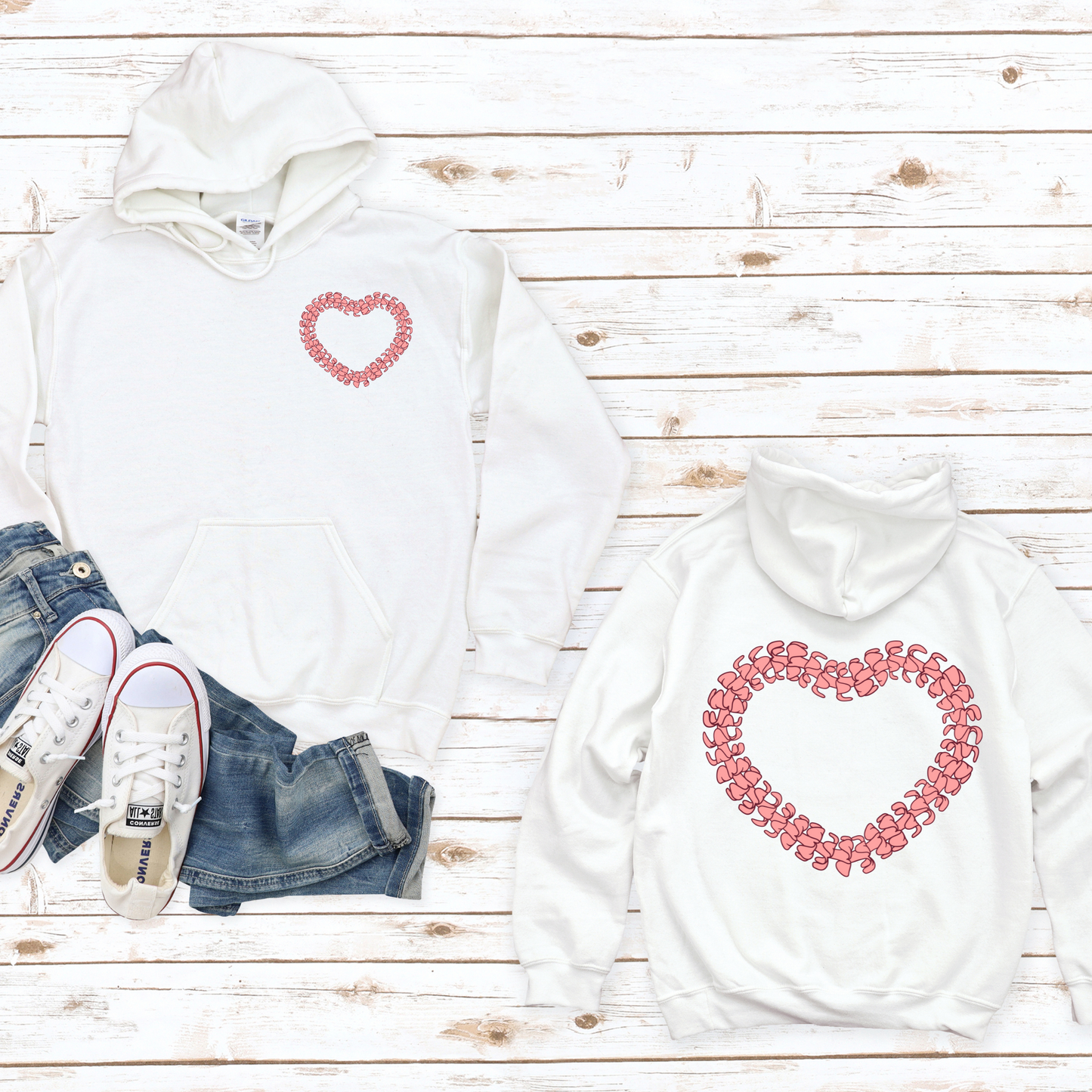 Heart-shaped Puakenikeni Hoodie / Unisex Hoodie/ Aloha Hoodie