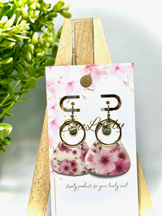 Cherry Blossom Purse Dangle Earrings-Small