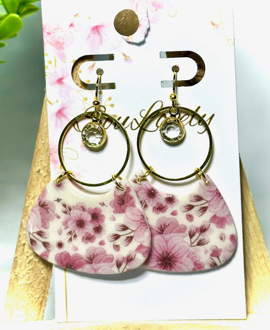 Cherry Blossom Purse Dangle Earrings-Large