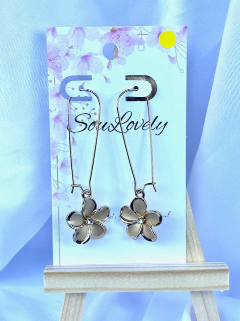 Gold Plumeria Earrings