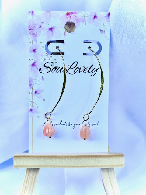 Pink Pikake Dangle Earrings