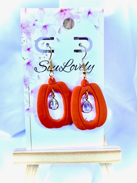 Hollow Pumpkin Dangle with CZ Center