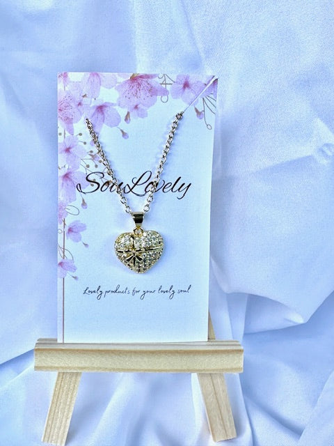 Gold Filled Gift-wrapped Heart Necklace