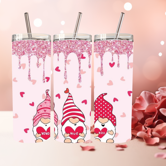 20oz Valentines Tumbler, Valentines Day Tumbler, Heart Tumbler