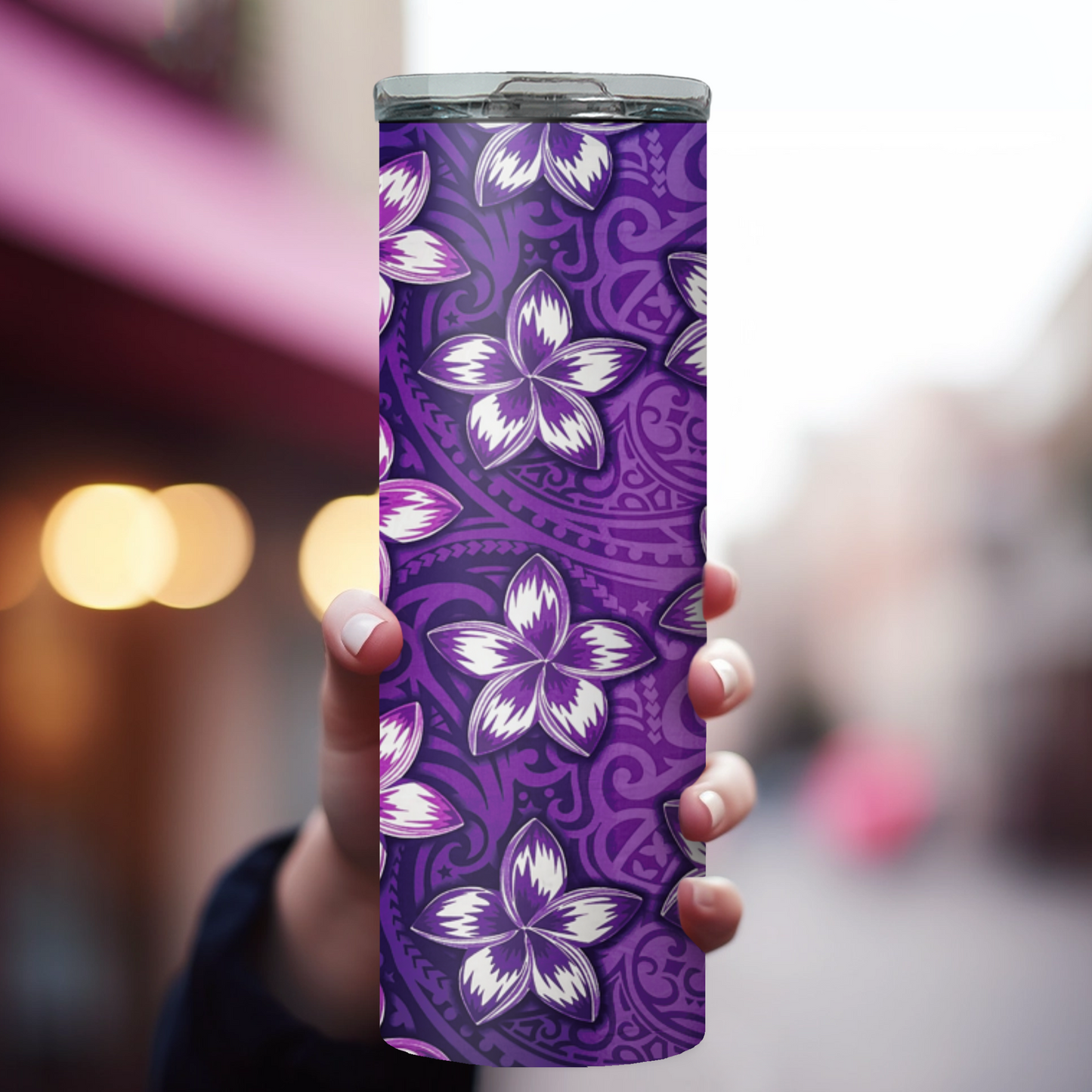 20oz Stainless Steel Tumbler with Spirit of Aloha Designs/Puakenikeni Tumbler/Tiare Tumbler/Hibiscus Tumbler/Plumeria Tumbler