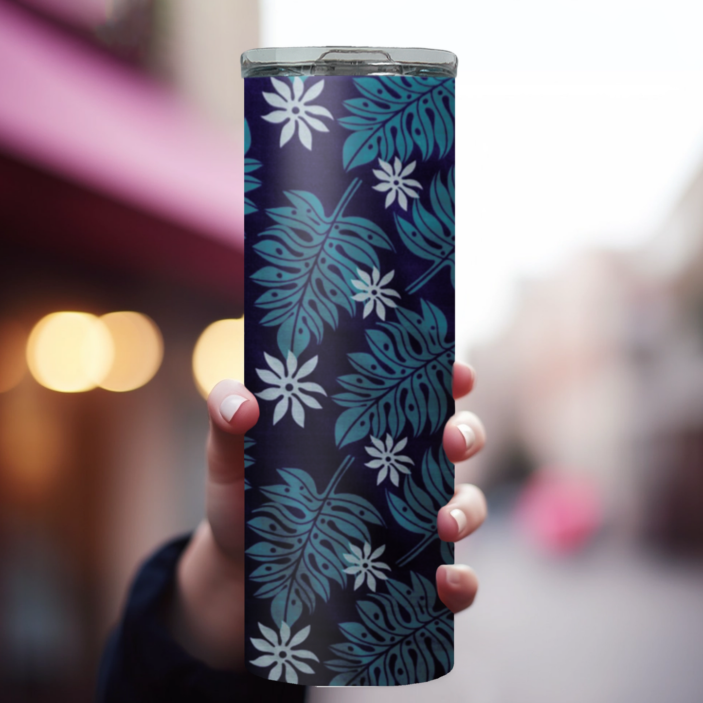 20oz Stainless Steel Tumbler with Spirit of Aloha Designs/Puakenikeni Tumbler/Tiare Tumbler/Hibiscus Tumbler/Plumeria Tumbler