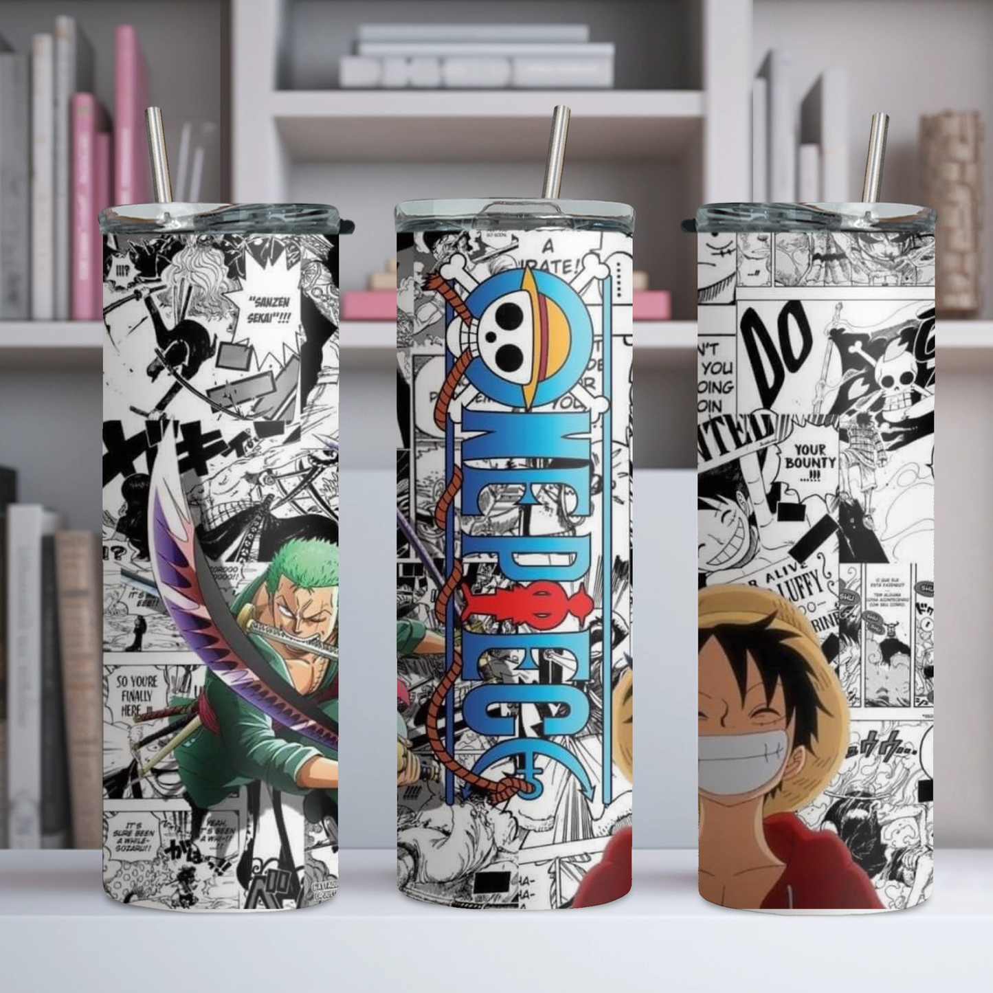 Pirate Anime 20oz Tumbler, Anime Tumbler, Anime Fan Tumbler, Tumbler with Straw