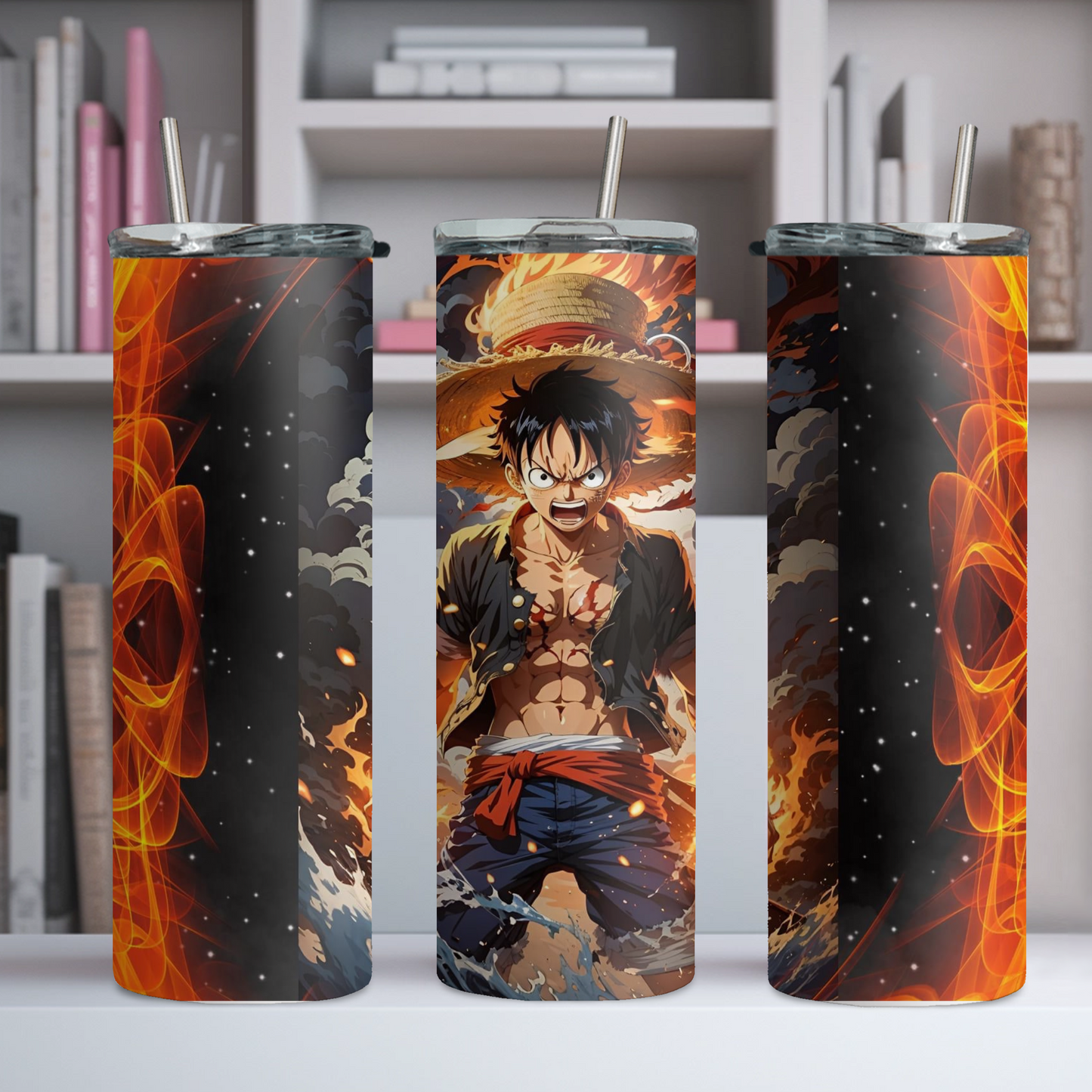 Pirate Anime 20oz Tumbler, Anime Tumbler, Anime Fan Tumbler, Tumbler with Straw