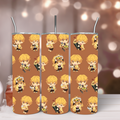 Demon Anime (with chibi design) 20oz Tumbler, Anime Tumbler, Anime Fan Tumbler, Tumbler with Straw