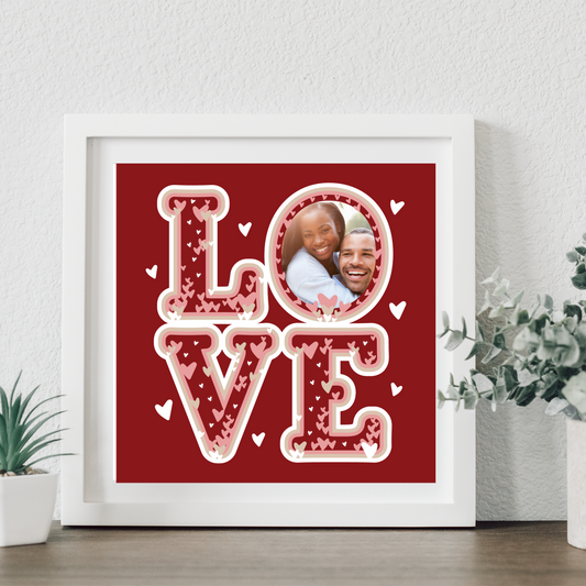 9x9 Customizable Shadowbox with LOVE Design/Valentines Gift/Gift for your Loved One