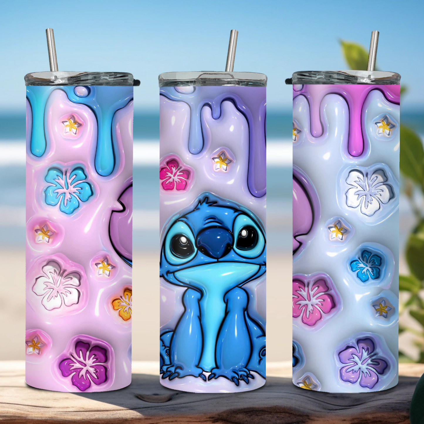 20oz Stainless Steel Tumbler with Stitch Designs/Experiment 626 Design/Aloha Tumbler/Ohana Tumbler