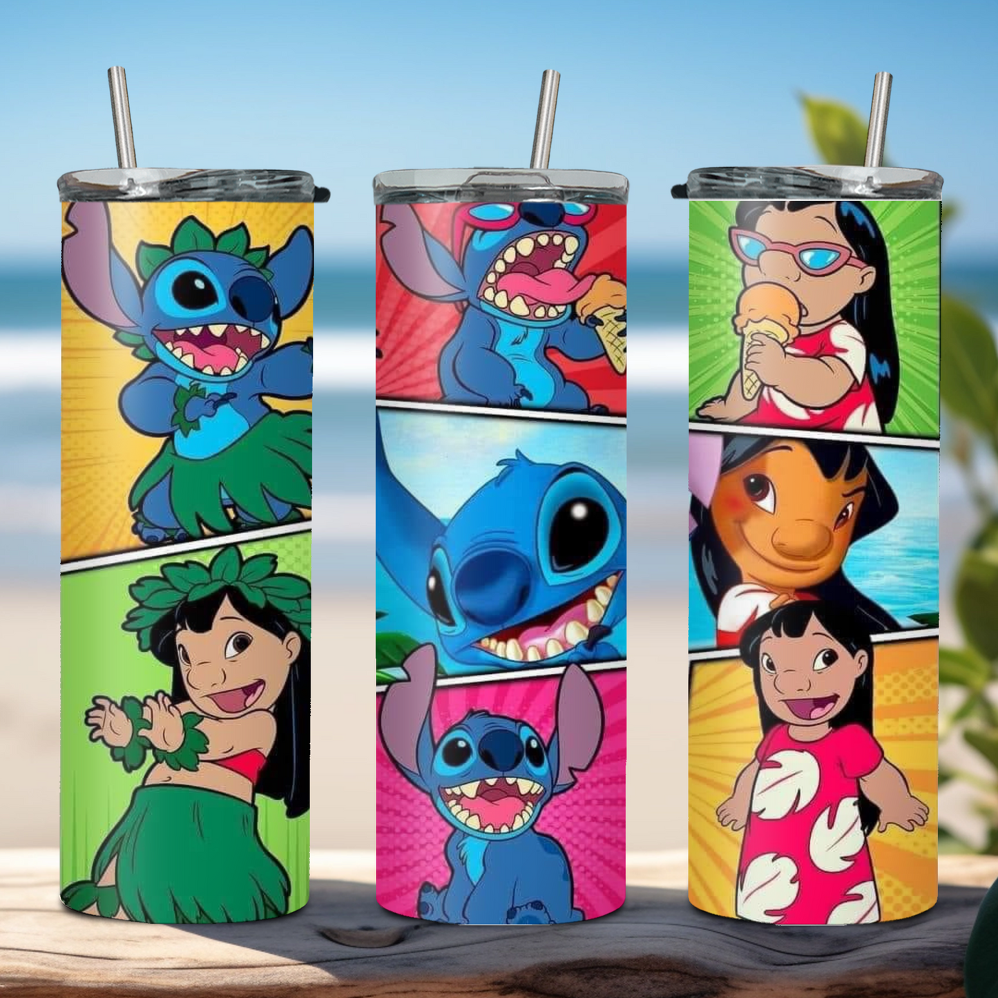 20oz Stainless Steel Tumbler with Stitch Designs/Experiment 626 Design/Aloha Tumbler/Ohana Tumbler