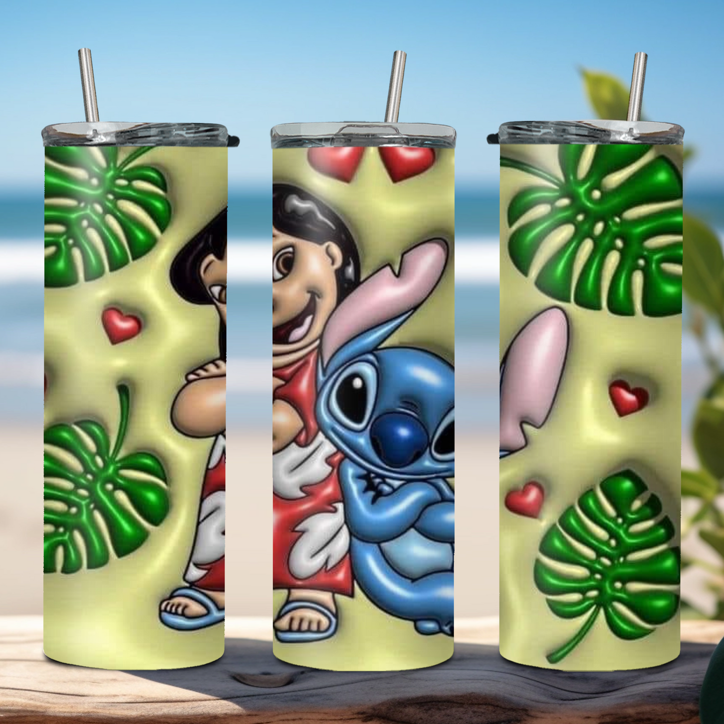 20oz Stainless Steel Tumbler with Stitch Designs/Experiment 626 Design/Aloha Tumbler/Ohana Tumbler