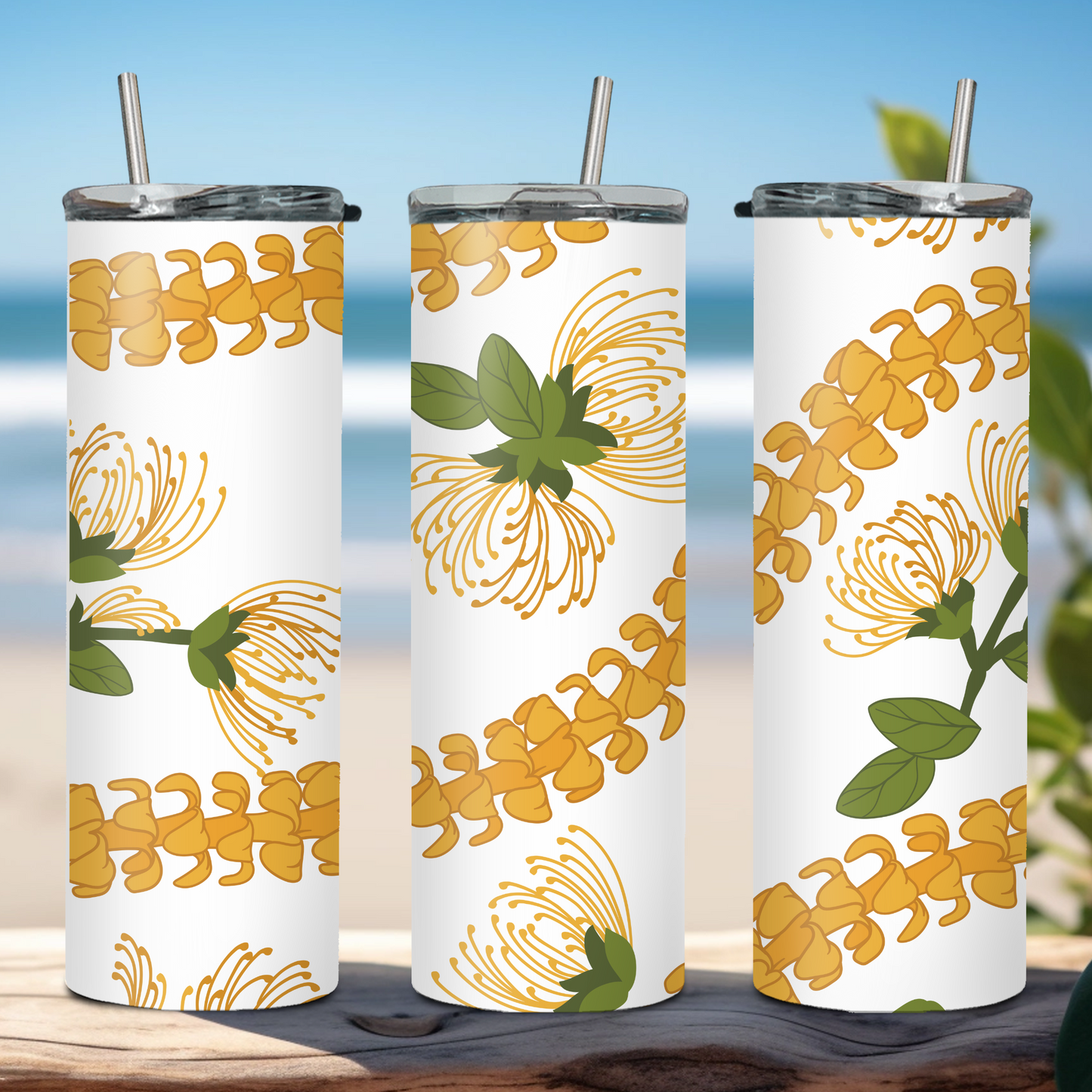 20oz Stainless Steel Tumbler with Spirit of Aloha Designs/Puakenikeni Tumbler/Tiare Tumbler/Hibiscus Tumbler/Plumeria Tumbler