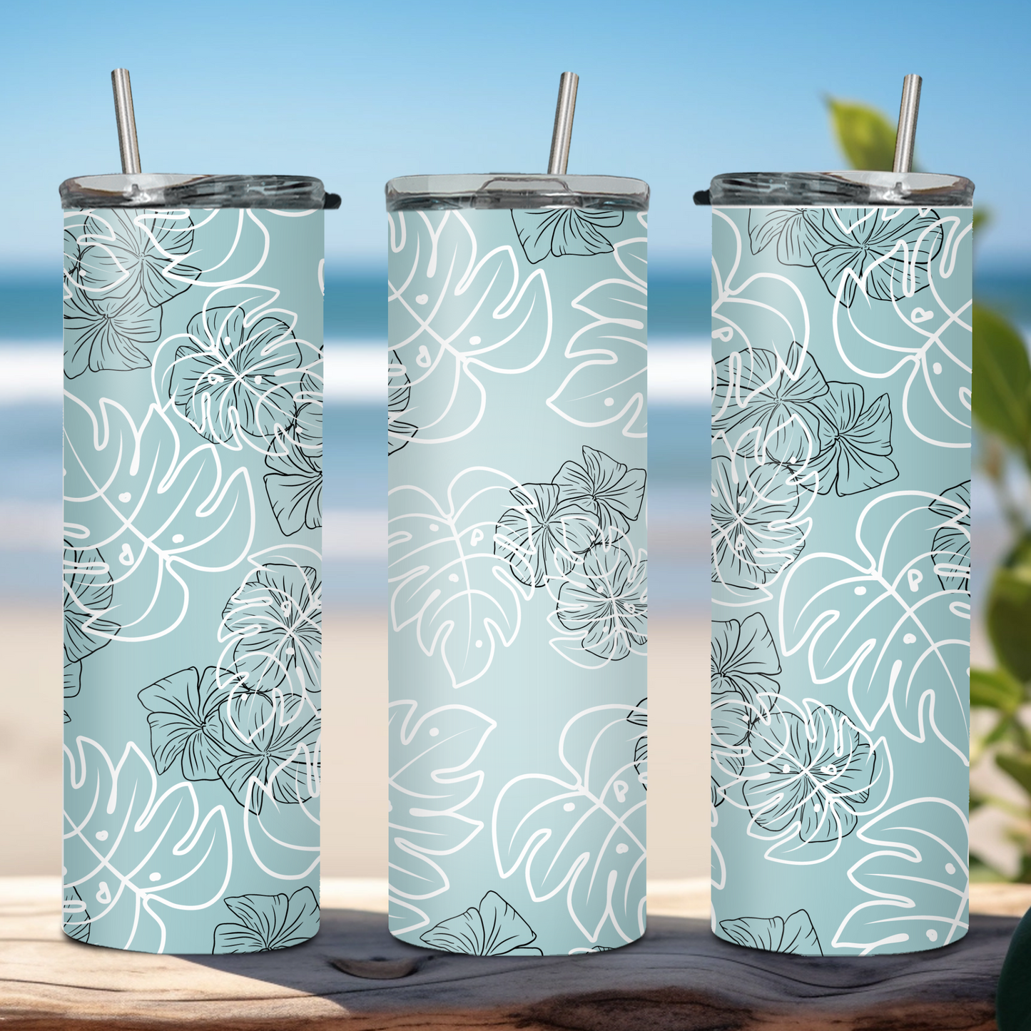 20oz Stainless Steel Tumbler with Spirit of Aloha Designs/Puakenikeni Tumbler/Tiare Tumbler/Hibiscus Tumbler/Plumeria Tumbler