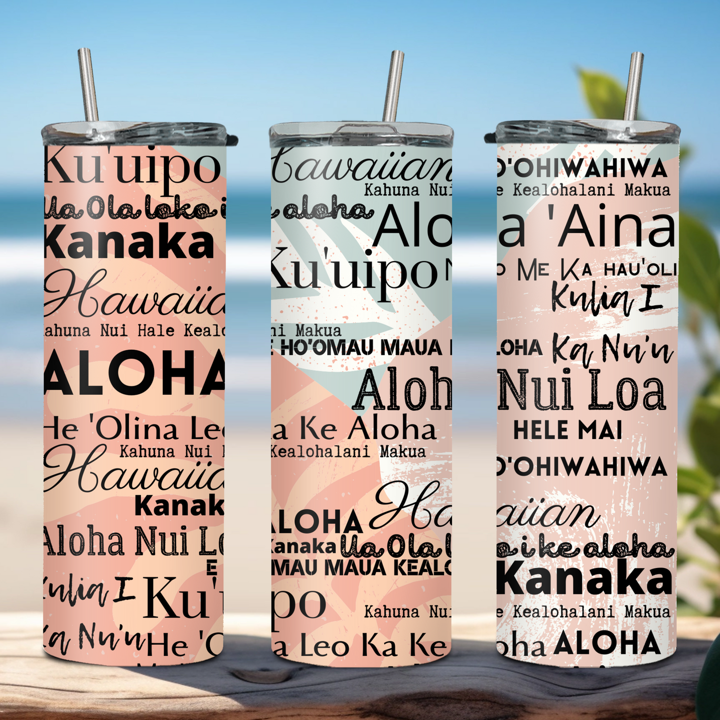 20oz Stainless Steel Tumbler with Spirit of Aloha Designs/Puakenikeni Tumbler/Tiare Tumbler/Hibiscus Tumbler/Plumeria Tumbler