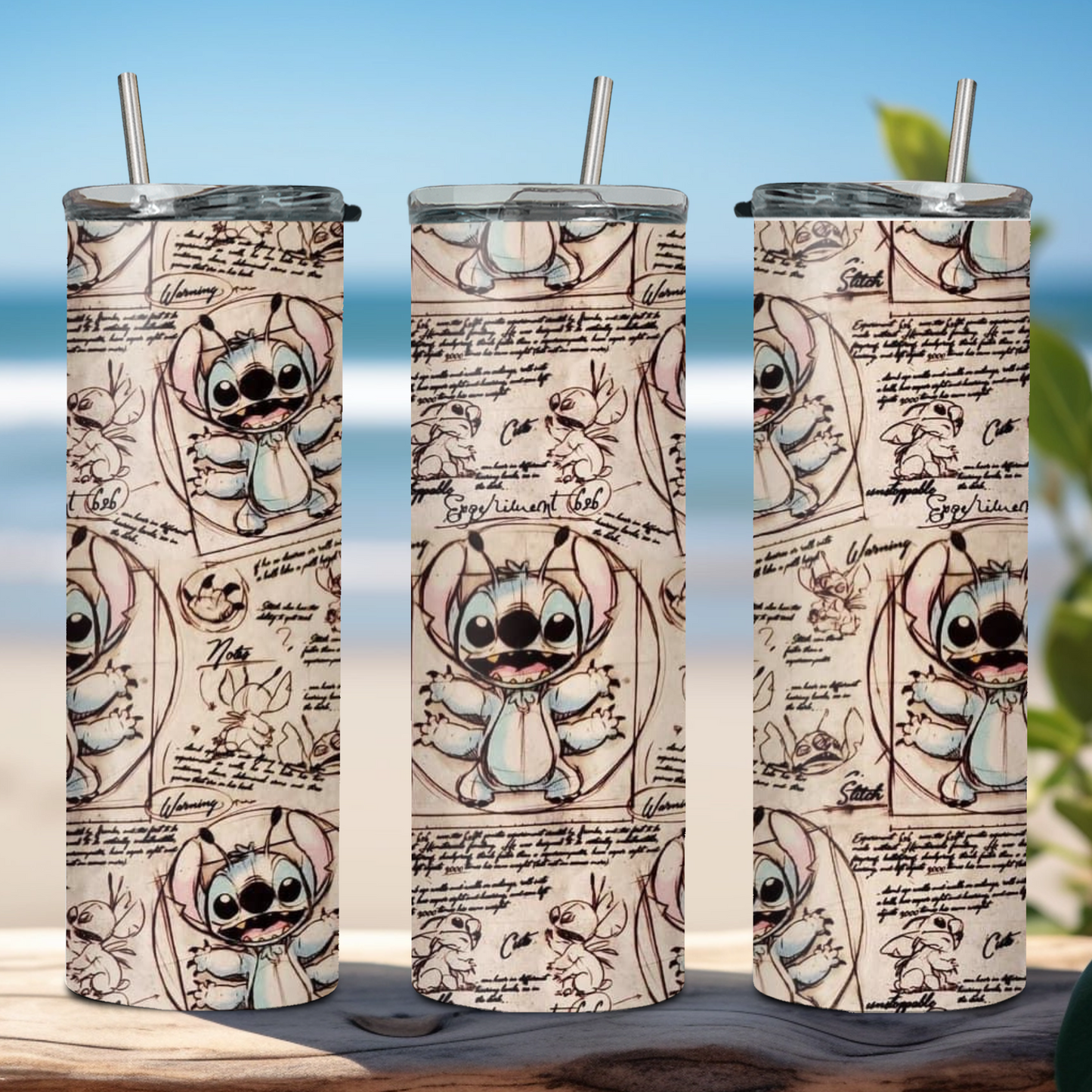 20oz Stainless Steel Tumbler with Stitch Designs/Experiment 626 Design/Aloha Tumbler/Ohana Tumbler