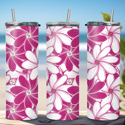 20oz Stainless Steel Tumbler with Spirit of Aloha Designs/Puakenikeni Tumbler/Tiare Tumbler/Hibiscus Tumbler/Plumeria Tumbler