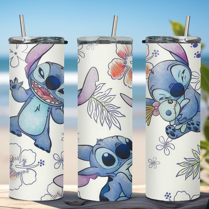 20oz Stainless Steel Tumbler with Stitch Designs/Experiment 626 Design/Aloha Tumbler/Ohana Tumbler