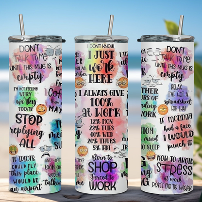 20oz Stainless Steel Motivational Tumbler