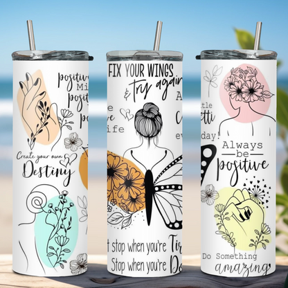 20oz Stainless Steel Motivational Tumbler