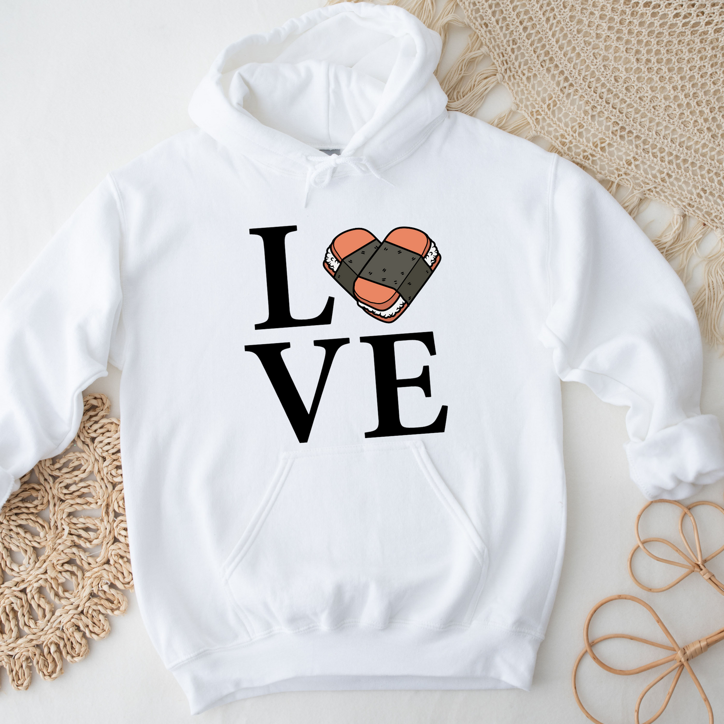 LOVE Heart Spam Musubi Hoodie/ Aloha Style Hoodie