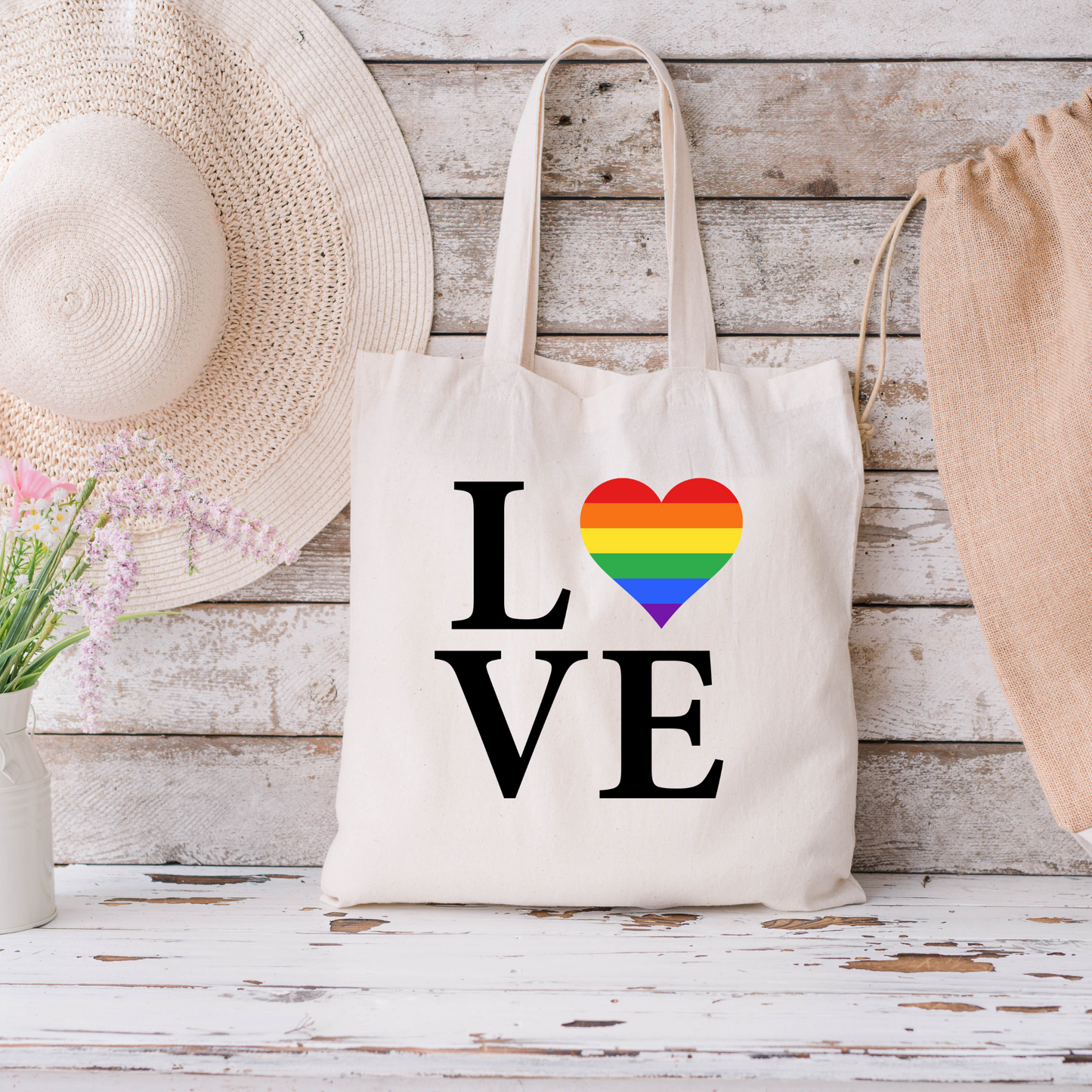 Pride LOVE Canvas Tote/ LGTBQ+ Pride Canvas Tote (Copy)