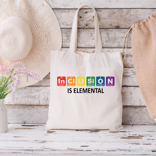 Inclusion Is Fundamental Canvas Tote/ LGTBQ+ Pride Canvas Tote