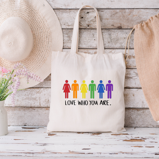 Love Who You Are Canvas Tote/ LGTBQ+ Pride Canvas Tote