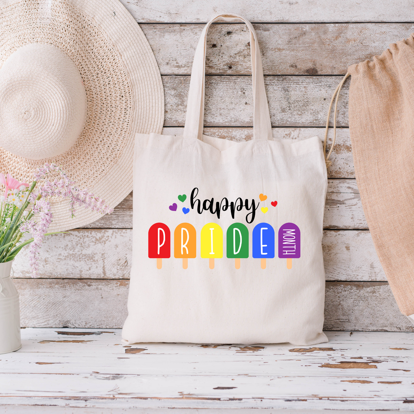 Happy Pride Month Canvas Tote/ LGTBQ+ Pride Canvas Tote