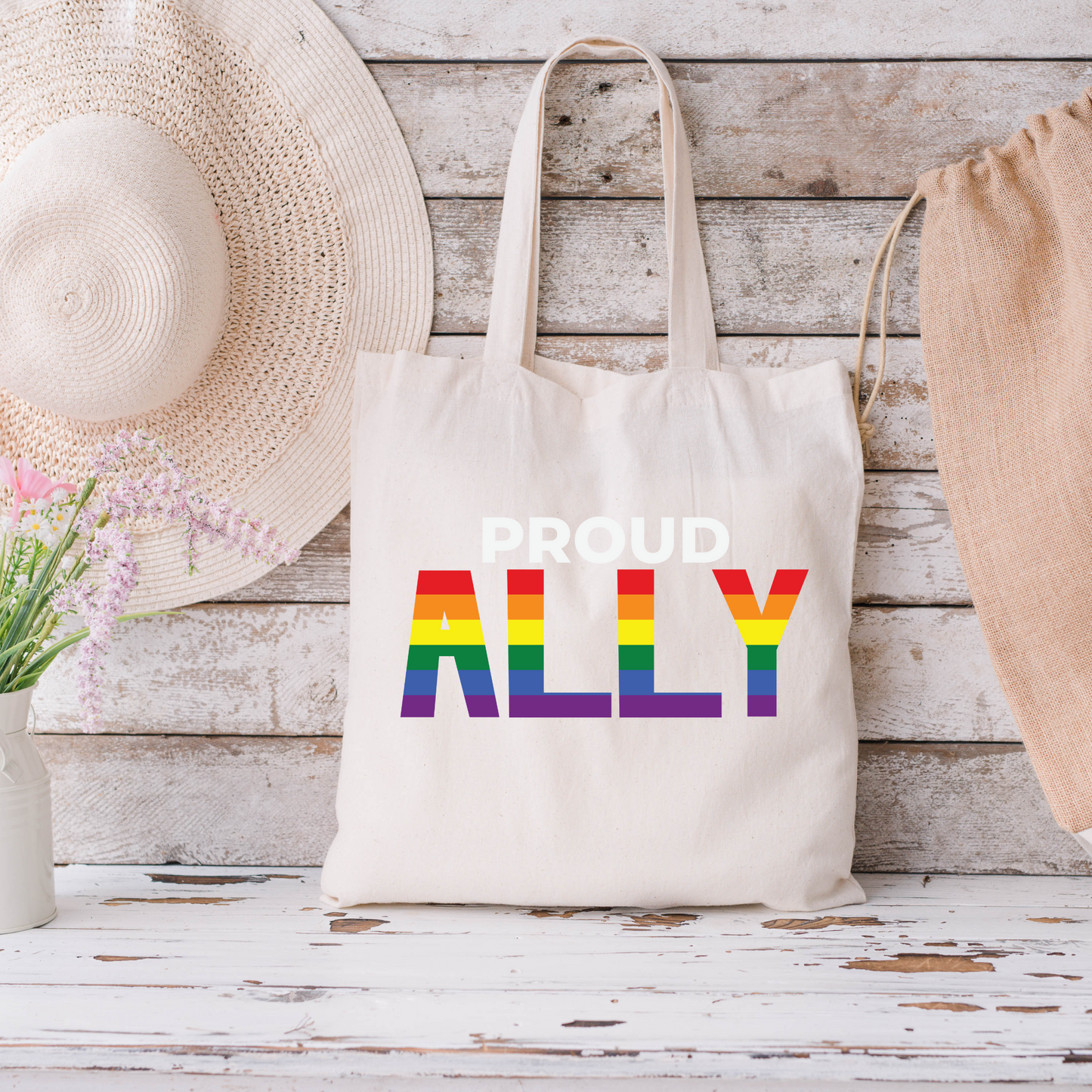 Proud Ally Canvas Tote/ LGTBQ+ Pride Canvas Tote