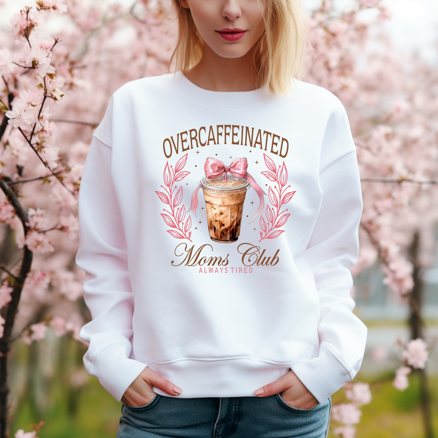 Overcaffinated Moms Social Club Shirt/Sweatshirt/Hoodie, Mom Shirt, Iced Coffee Graphic Tee, Unisex Sweatshirt, Coffee Lover Hoodie, Funny Social Clubs Shirt