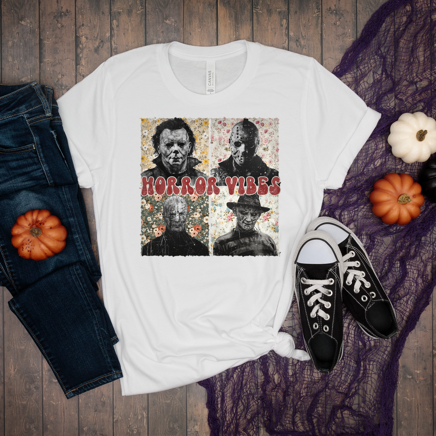 Horror Vibes, Halloween Tee, Spooky Tee, Spooky Halloween, Spooky Season, Halloween Gift, Spooky T-Shirt