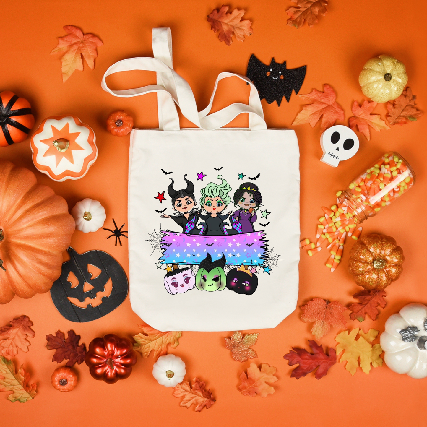 Personalized Halloween Tote Bags, Reuseable Trick or Treat Tote Bags