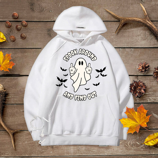 Spook Around and Find Out Ghost Hoodie, Halloween Tee, Spooky Hoodie, Spooky Halloween, Spooky Season, Halloween Gift, Spooky Hoodie