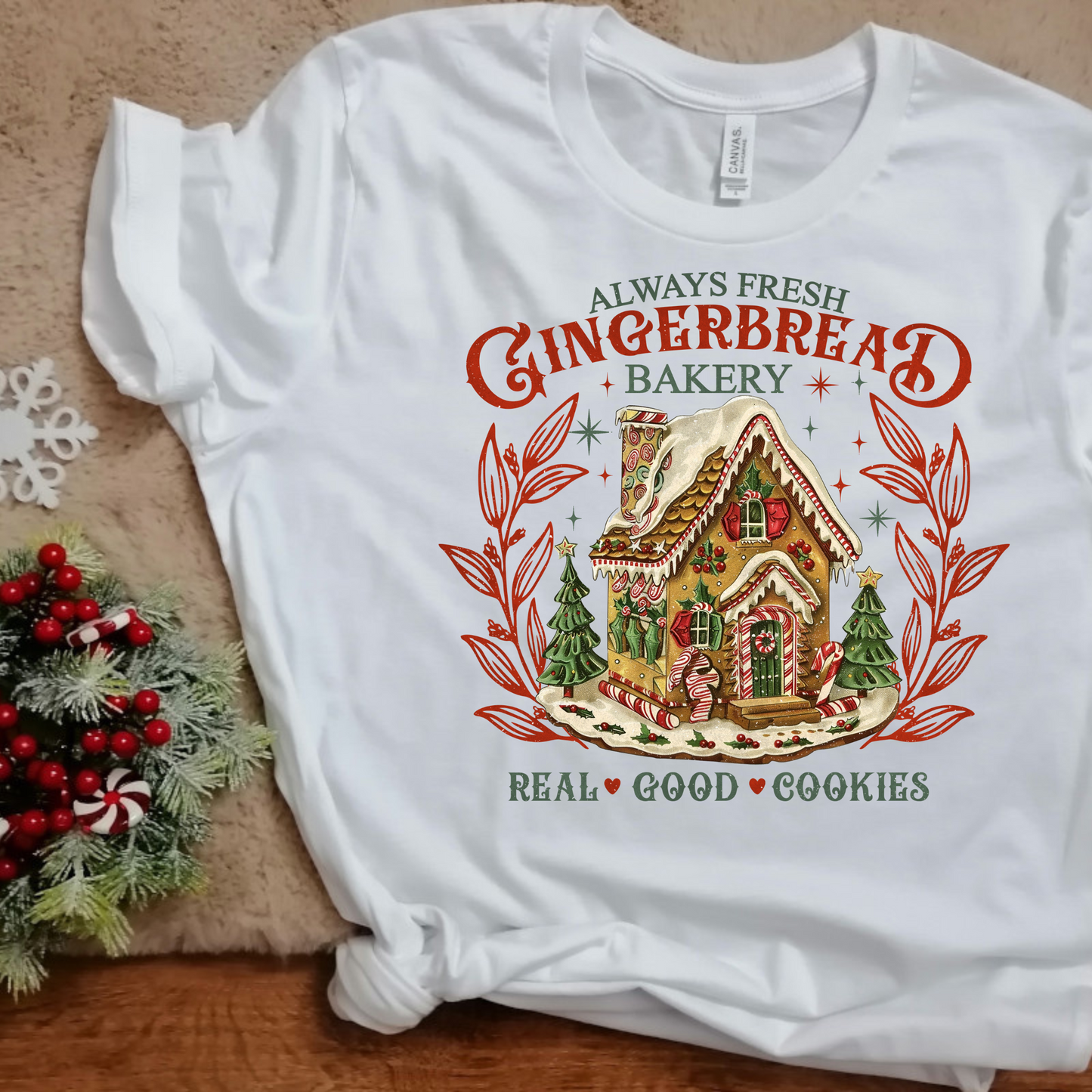 Gingerbread House Bakery Shirt, Christmas Shirt, Gingerbread Christmas Shirt, Holiday Tee Shirt