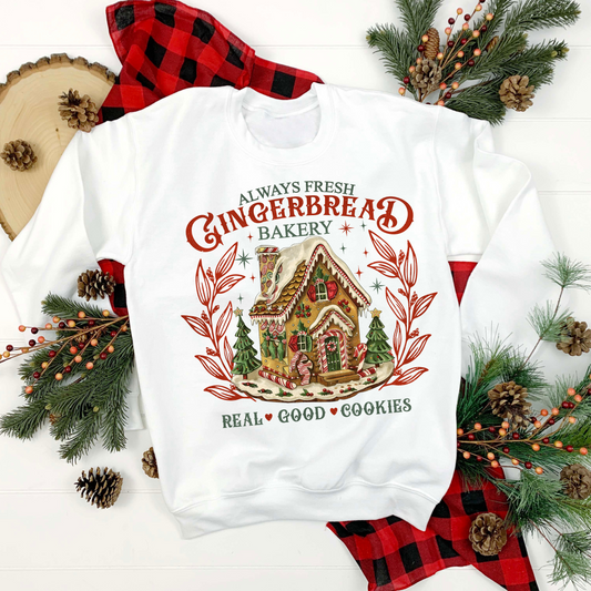 Gingerbread House Bakery Sweatshirt, Holiday Crewneck, Christmas Sweatshirt