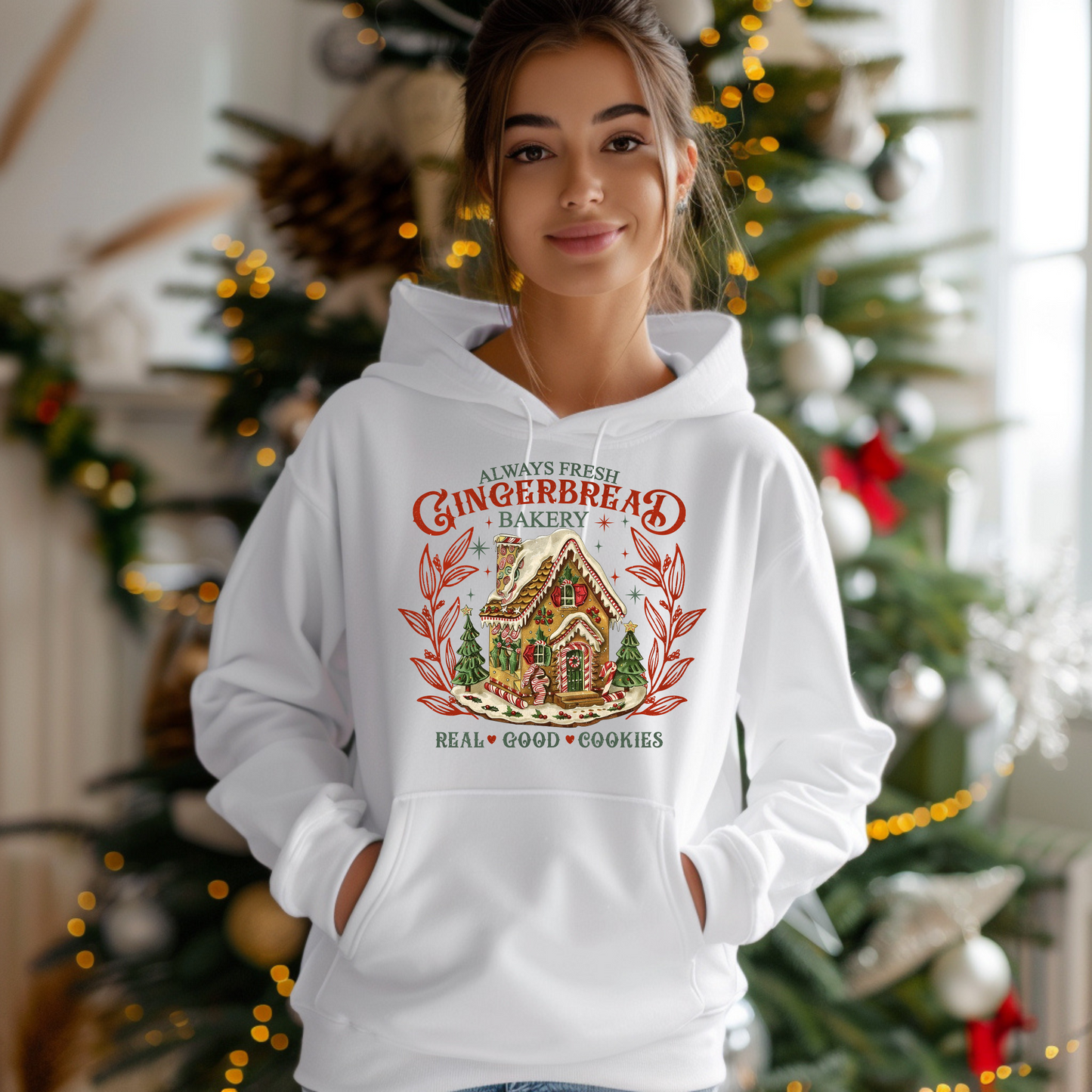 Gingerbread Bakery Hoodie, Holiday Hoodie, Christmas Hoodie