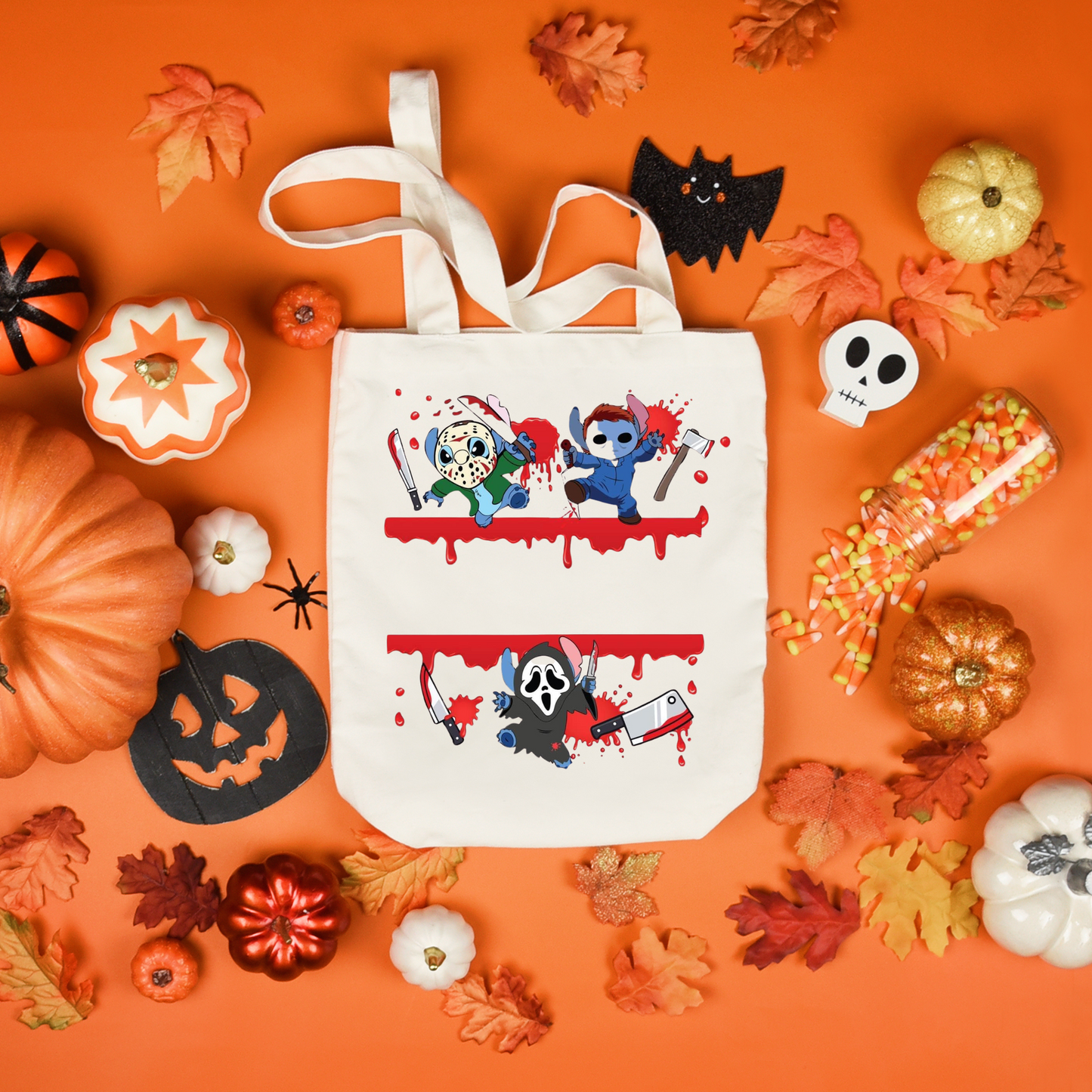 Personalized Halloween Tote Bags, Reuseable Trick or Treat Tote Bags