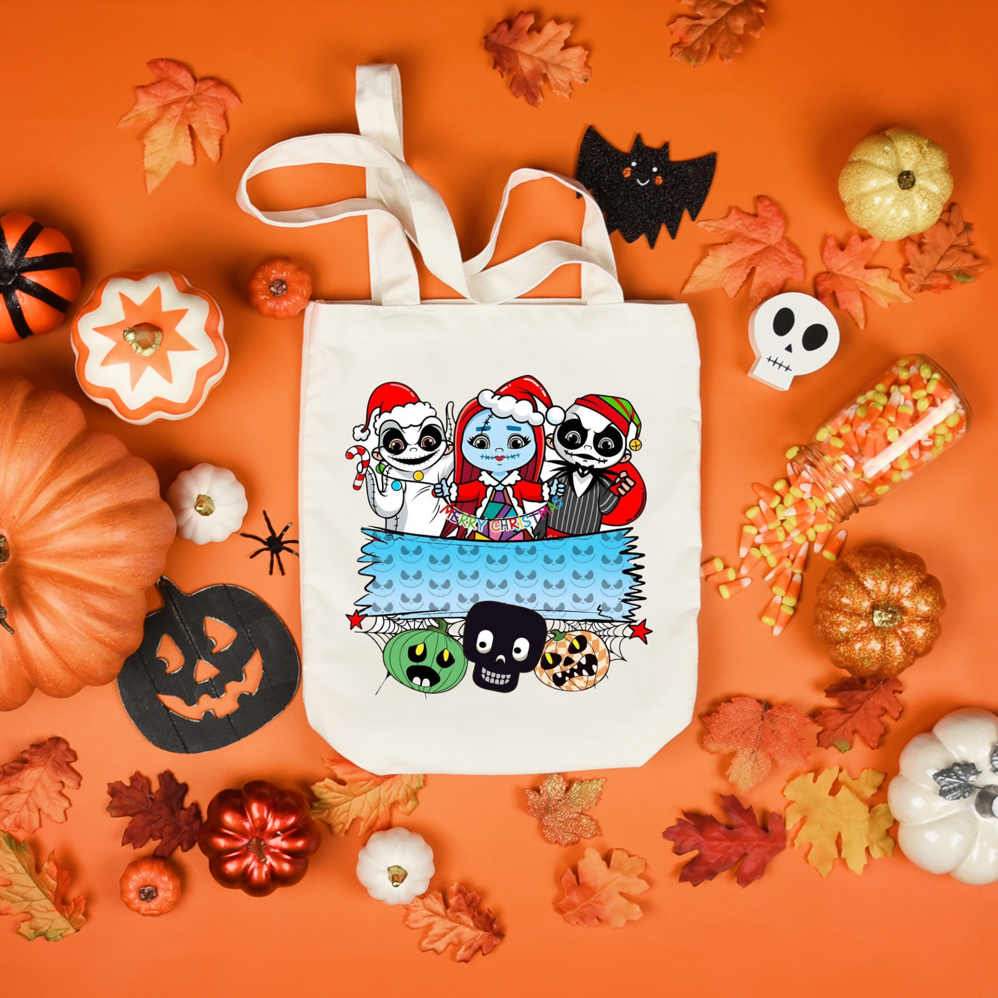 Personalized Halloween Tote Bags, Reuseable Trick or Treat Tote Bags