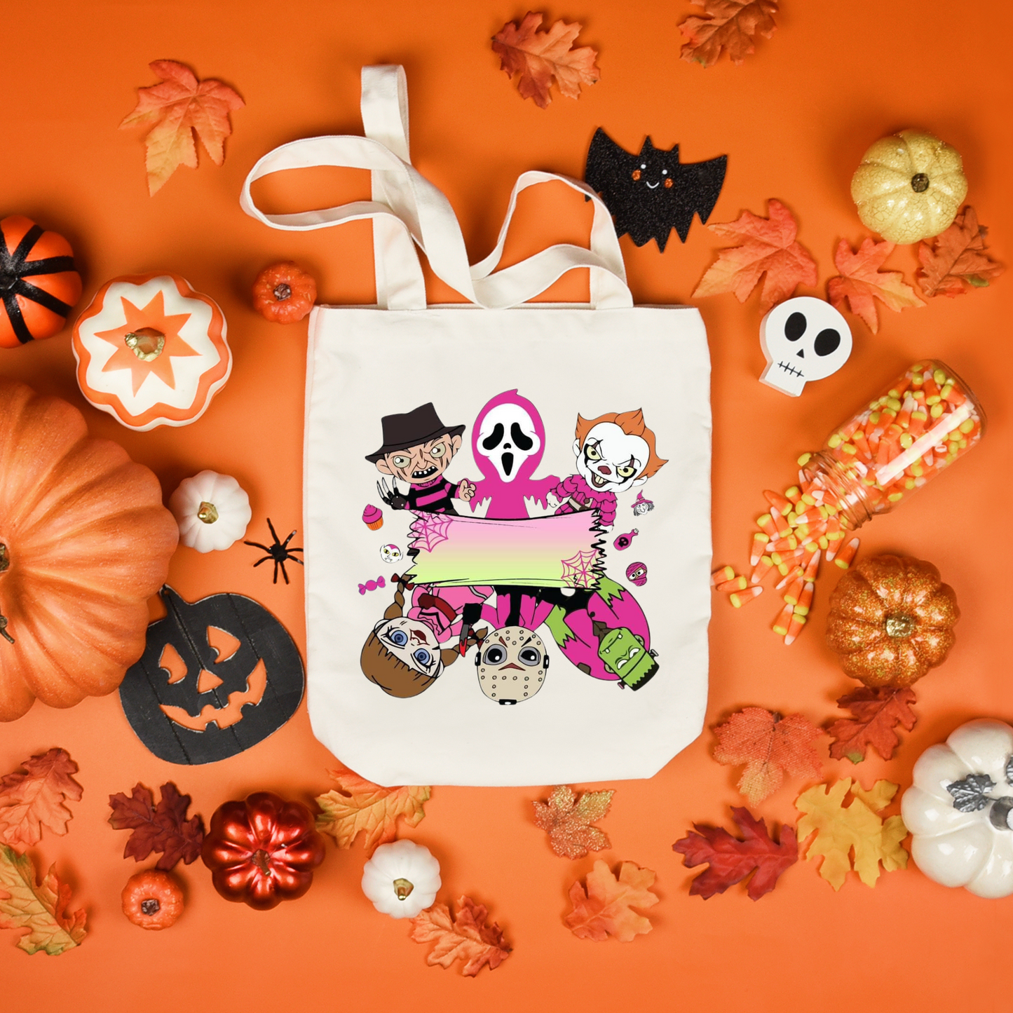 Personalized Halloween Tote Bags, Reuseable Trick or Treat Tote Bags