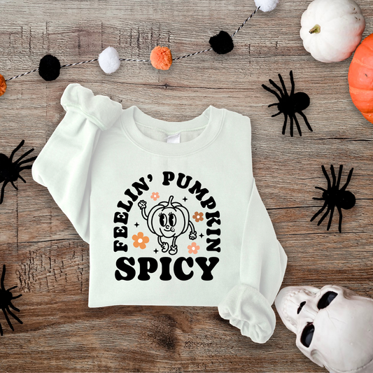 Feelin Pumpkin Spicy Shirt/Sweatshirt/Hoodie, Mom Shirt, Iced Coffee Graphic Tee, Unisex Sweatshirt, Coffee Lover Hoodie, Funny Pumpkin Spice Shirt