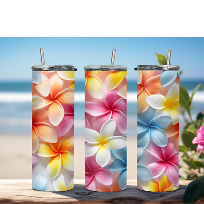 20oz Stainless Steel Tumbler with Spirit of Aloha Designs/Puakenikeni Tumbler/Tiare Tumbler/Hibiscus Tumbler/Plumeria Tumbler